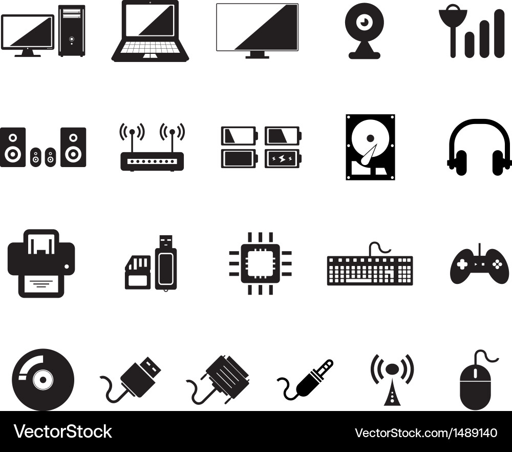 Computer Icon Set Vector Image