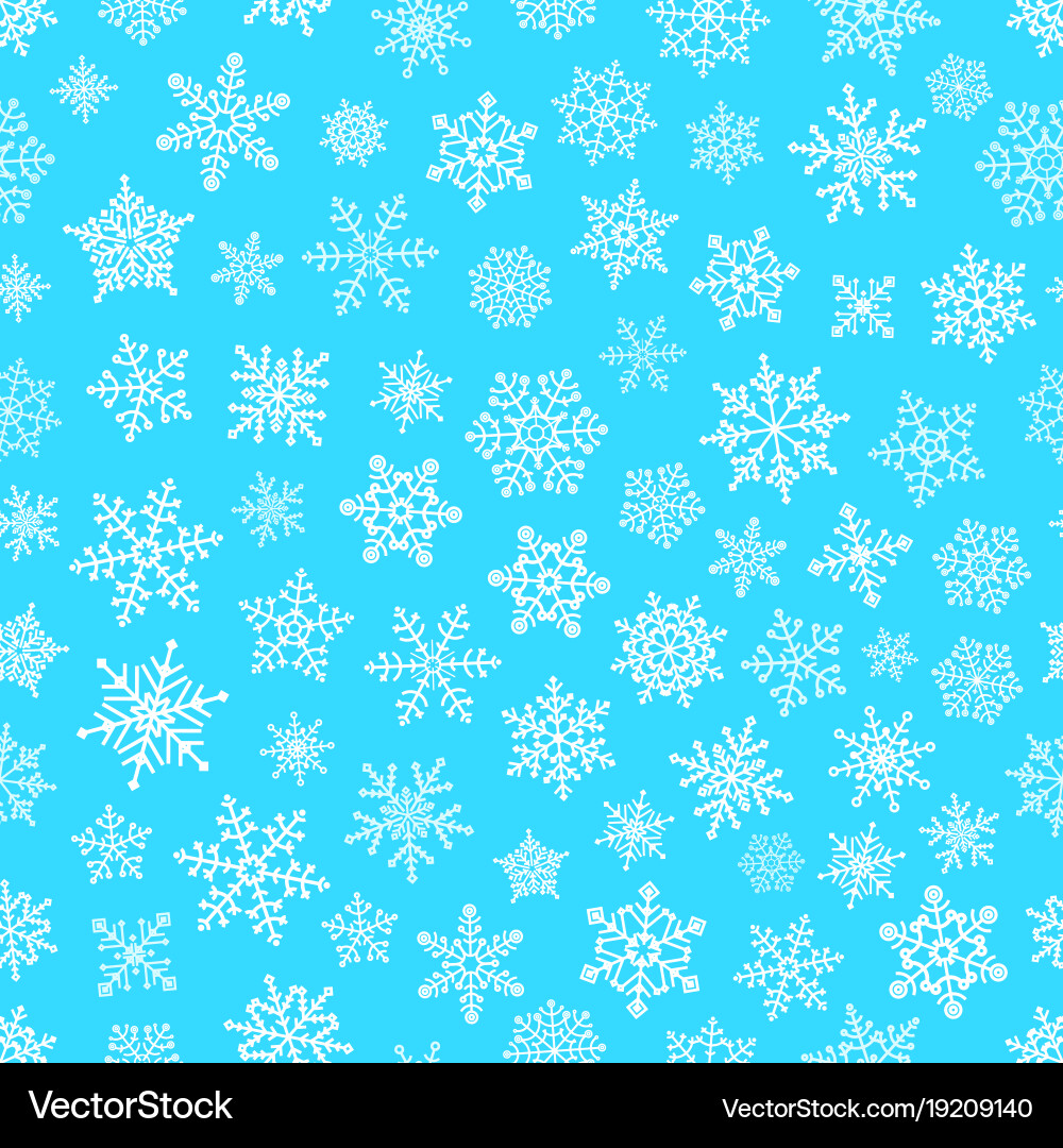 Different snowflake elements seamless pattern Vector Image