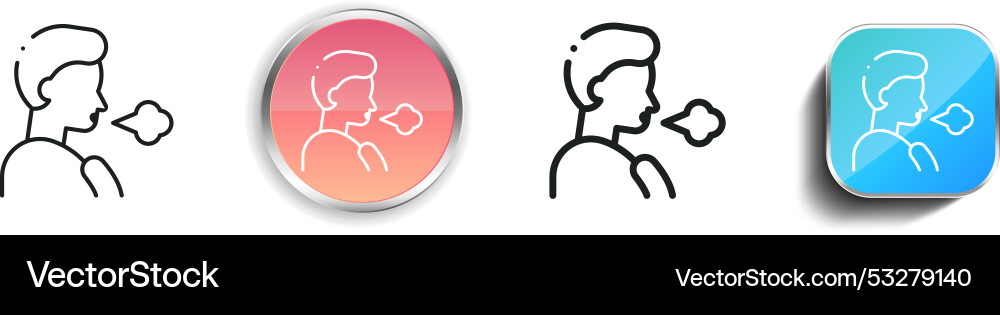 Difficulty breathing icon thin linear regular Vector Image