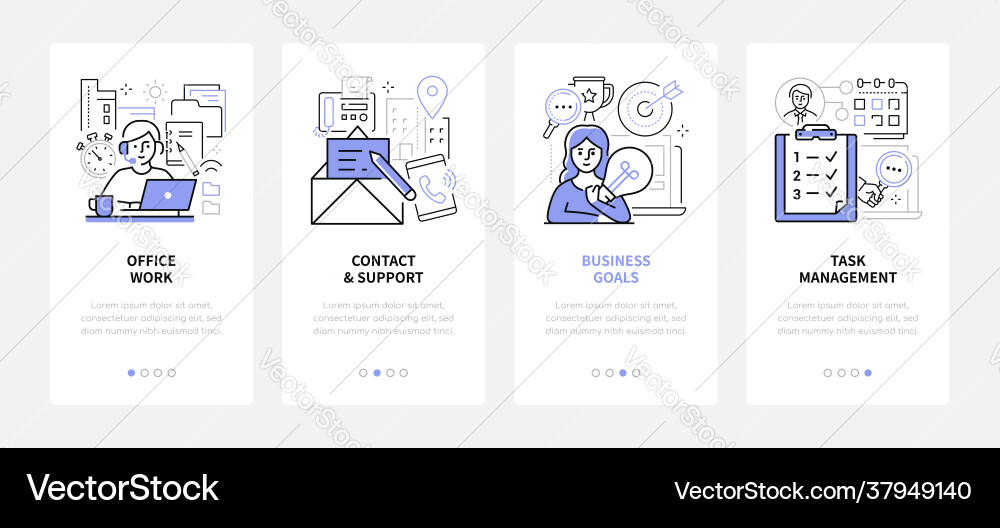 Efficient workflow - modern line design style web vector image