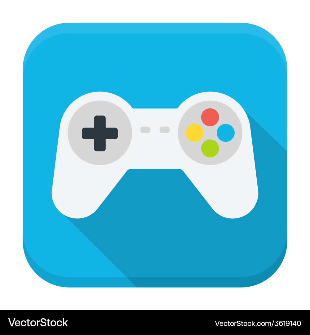 Game Controller App Icon with Shadow vector image