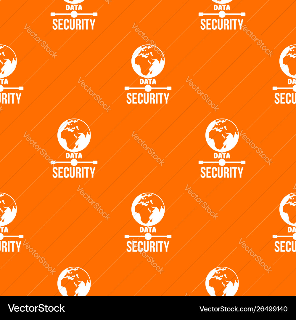 Global data security pattern orange Global data security pattern orange vector image