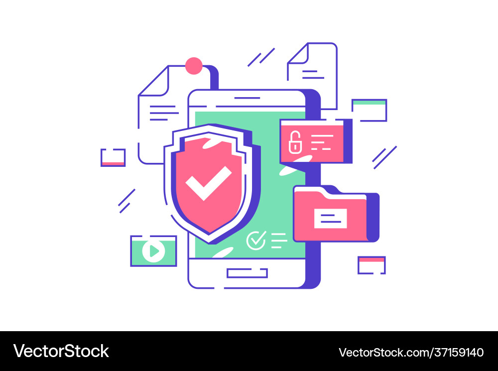 Mobile phone data security Royalty Free Vector Image