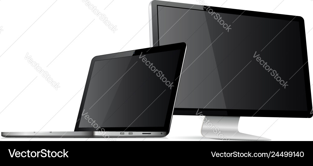 Modern Computer Display Mockup vector image