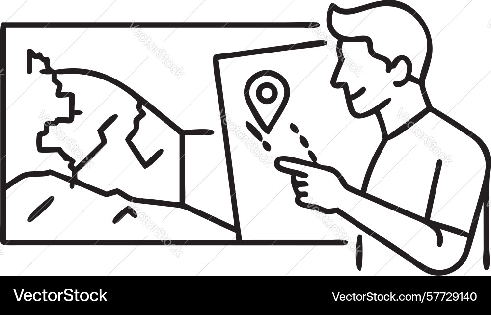 Person using a gps device for location tracking Vector Image
