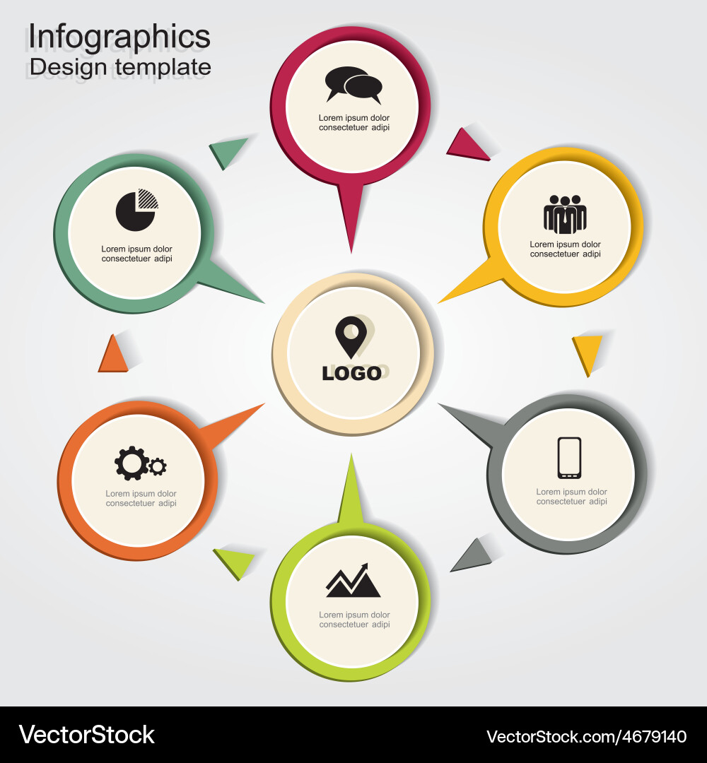 Report Template with Arrows and Icons vector image