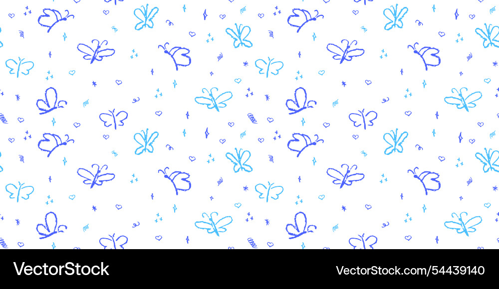 Seamless pattern with handdrrawn butterflies Seamless pattern with handdrrawn butterflies vector image