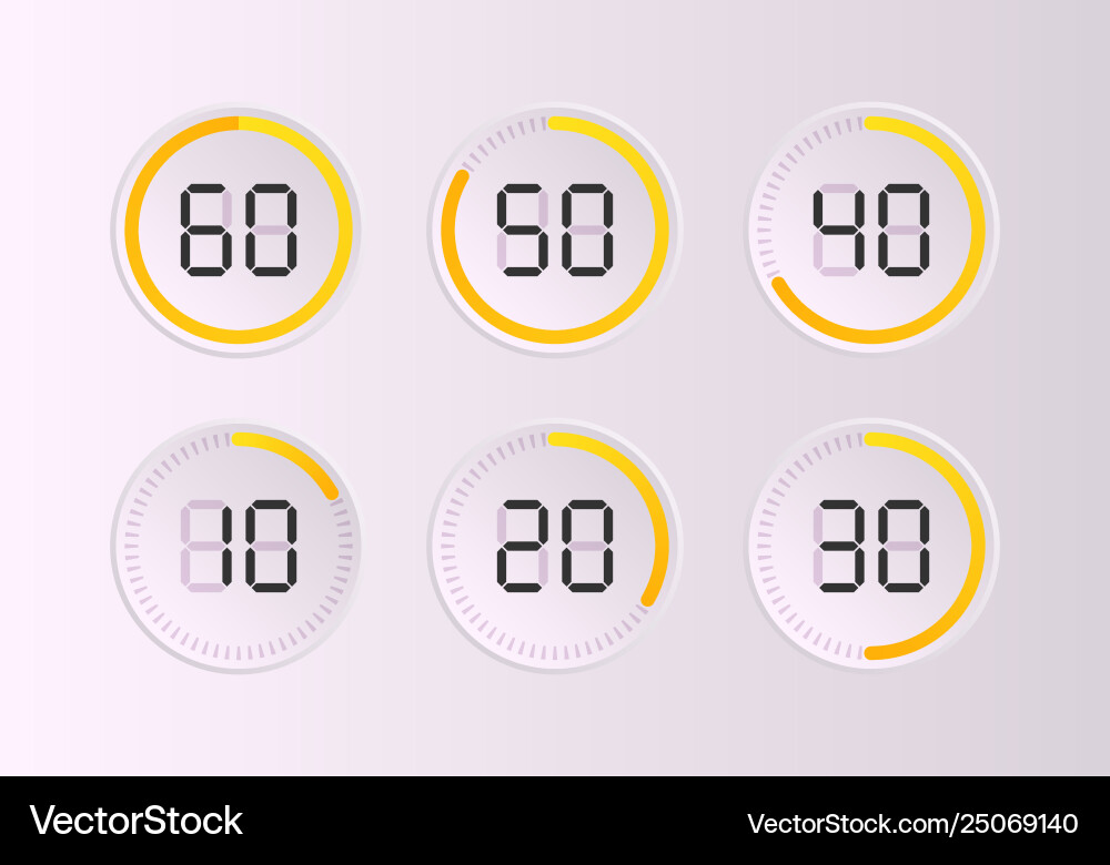 Set of Minimalist Timer Icons vector image