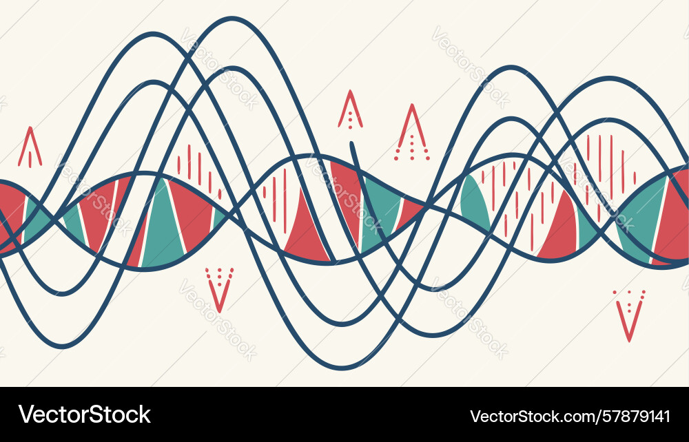 Abstract data wave geometric information flow Vector Image