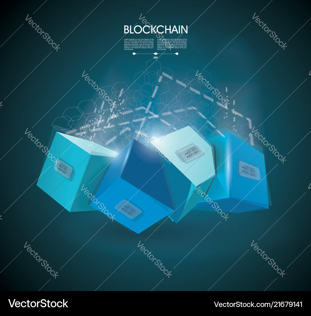 Block chain with connected crystal miner Block chain with connected crystal miner Vector Image