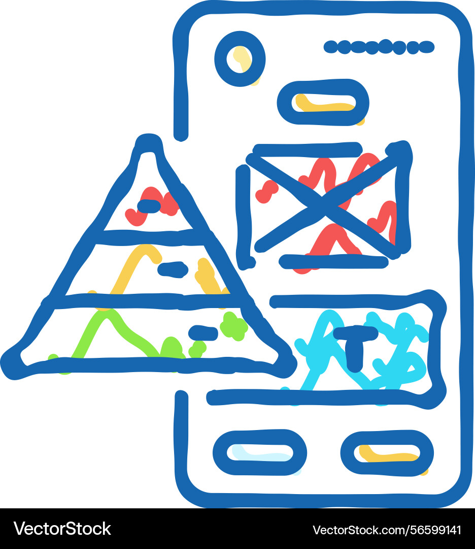 Call to action cta ux ui icon doodle Vector Image