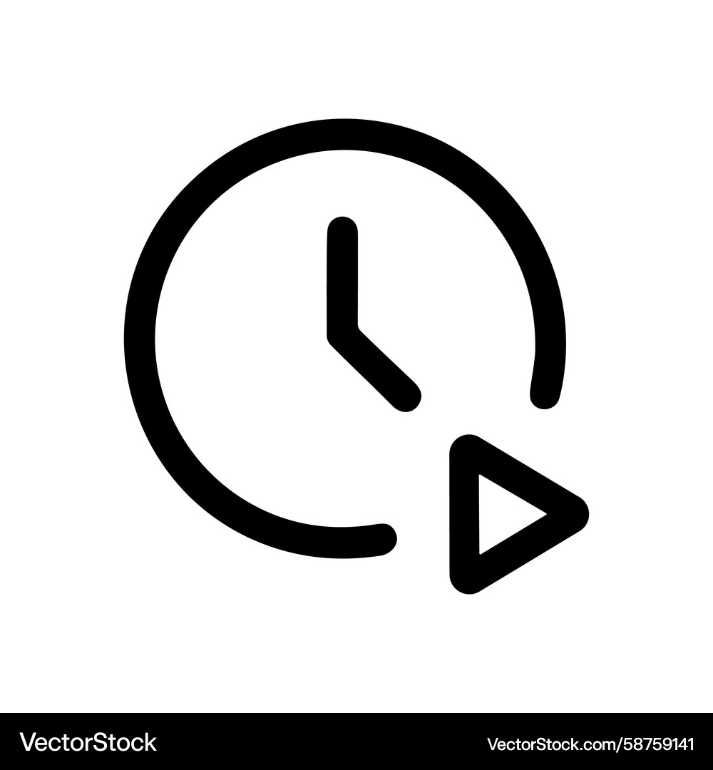 Clock Rotation Icon - Time & Cycle Vector Image