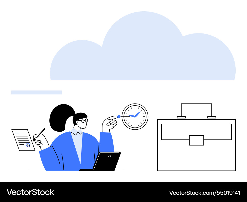 Cloud computing for time management and remote Cloud computing for time management and remote vector image