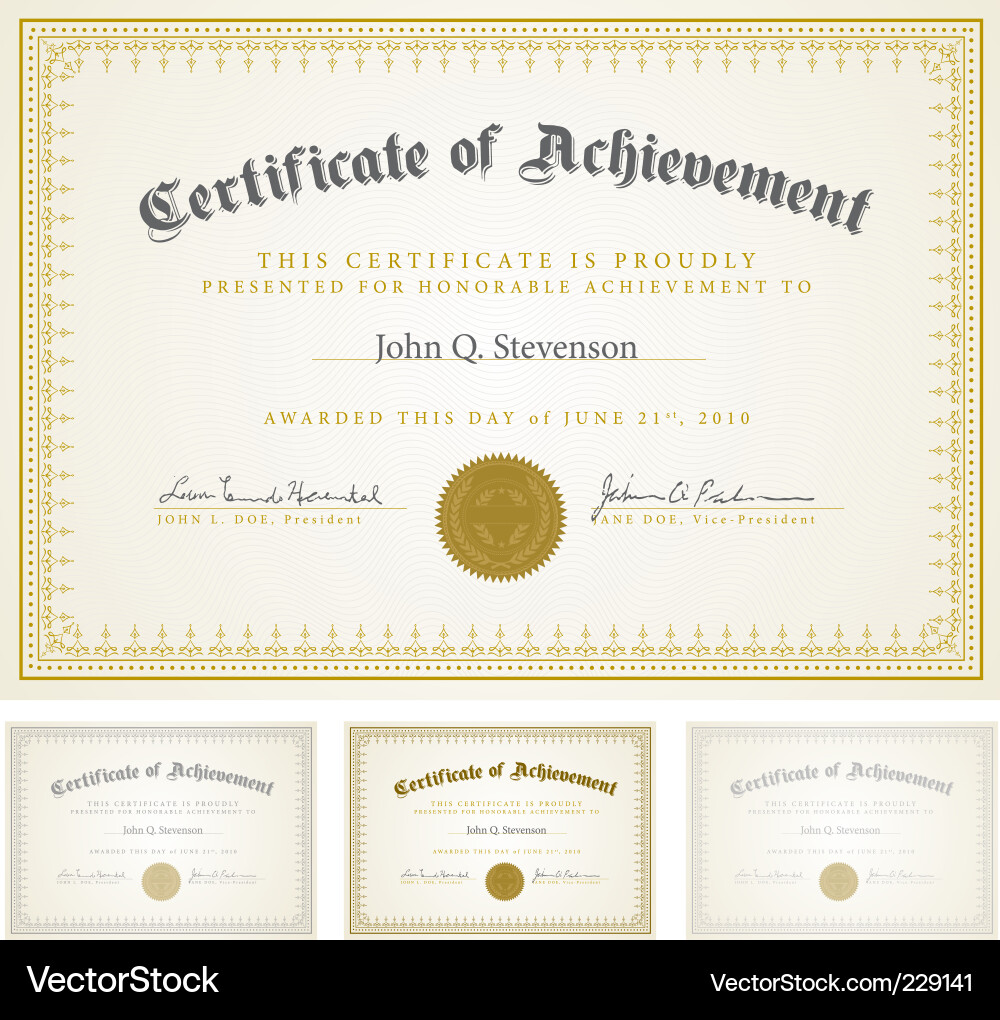 Elegant Certificate Set Vector Image
