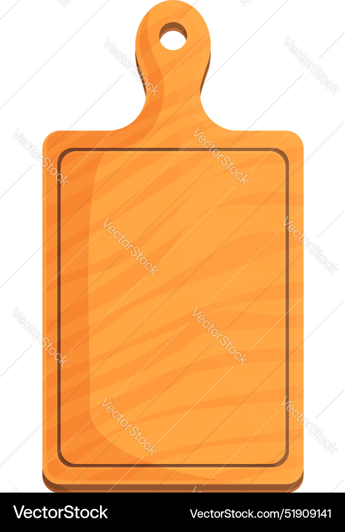 Empty rectangular wooden cutting board with handle Vector Image