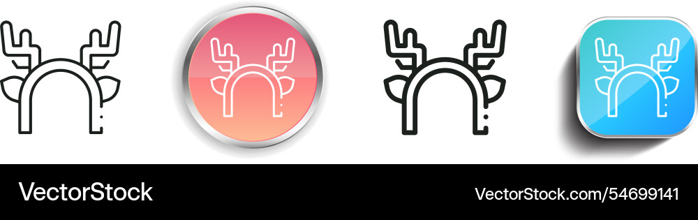 Horns icon thin linear regular and button style Horns icon thin linear regular and button style vector image