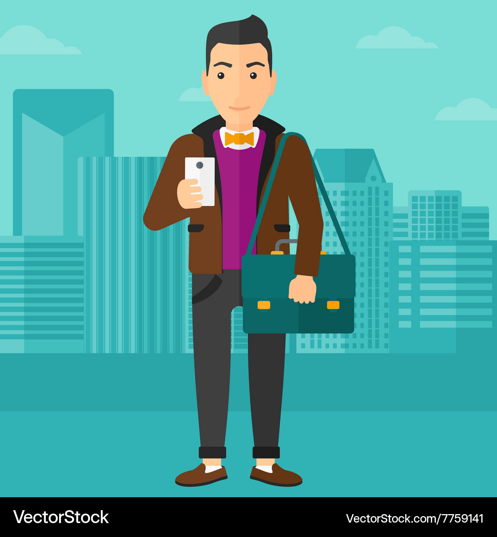 Man using smartphone Vector Image