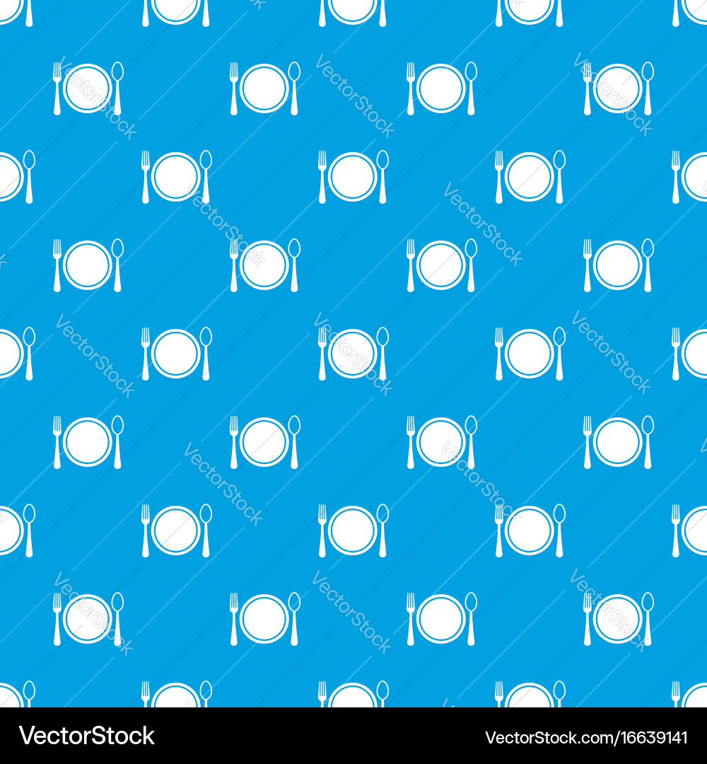Place setting with platespoon and fork pattern vector image