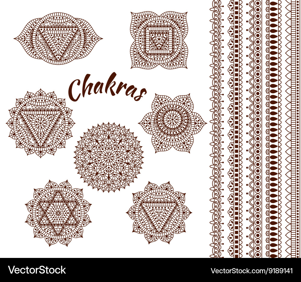 Seven Chakra Set Royalty Free Vector Image - VectorStock