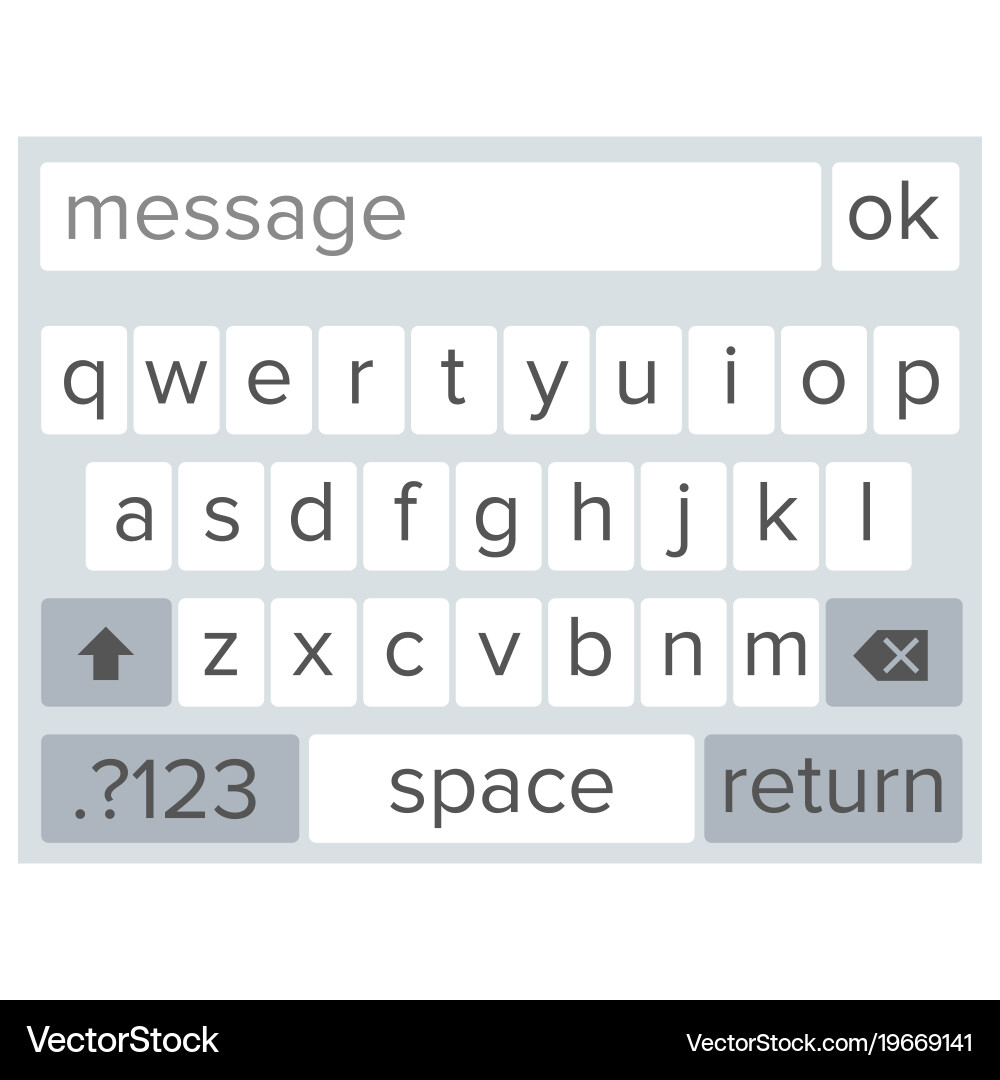 Smartphone keyboard alphabet buttons Vector Image