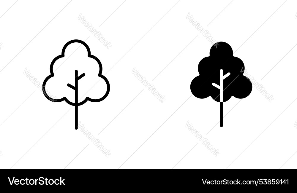 Tree icon set Vector Image