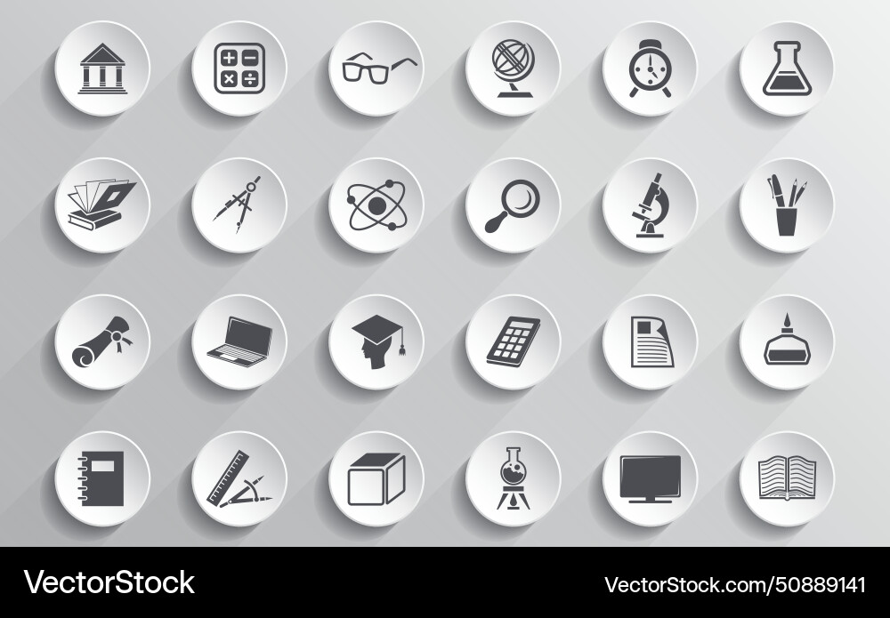 User interface buttons with education icons User interface buttons with education icons vector image