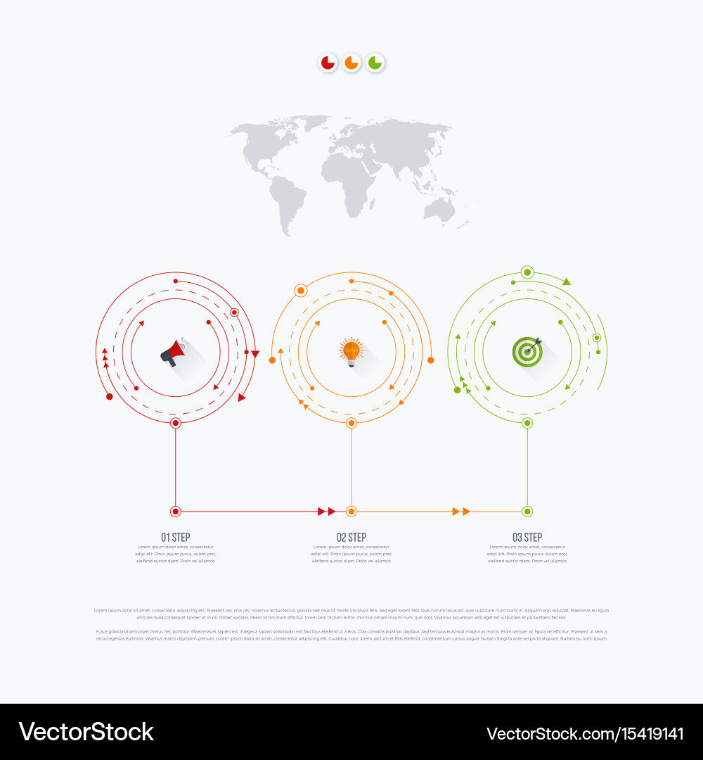 Workflow Diagram Template with Circles Vector Image