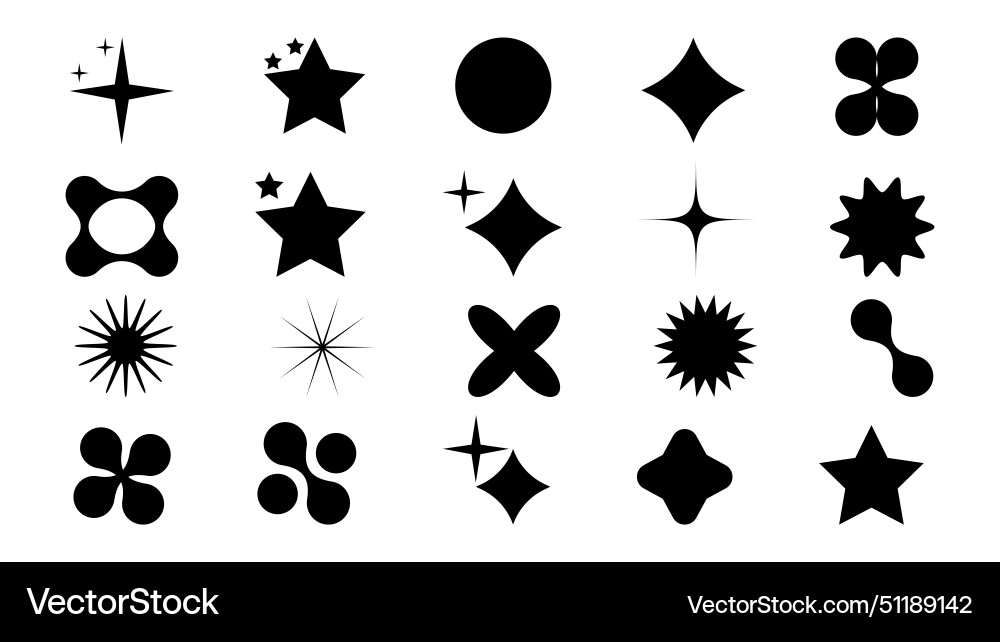 Abstract shapes in y2k style brutalist retro Abstract shapes in y2k style brutalist retro vector image