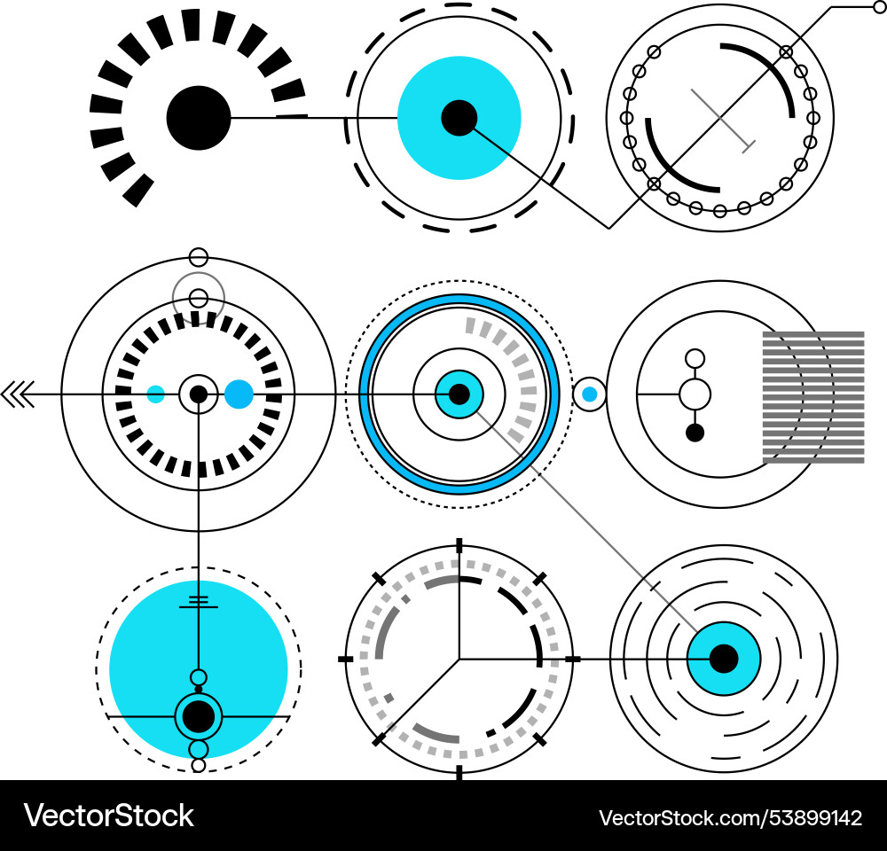 Circular form abstract pattern element vector image