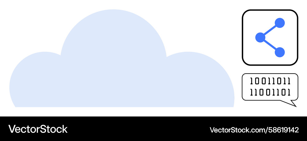 Cloud computing concept with data sharing Vector Image