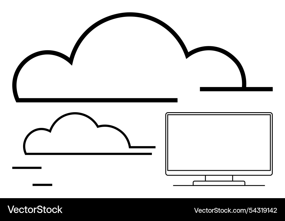Cloud computing concept with large small Cloud computing concept with large small vector image
