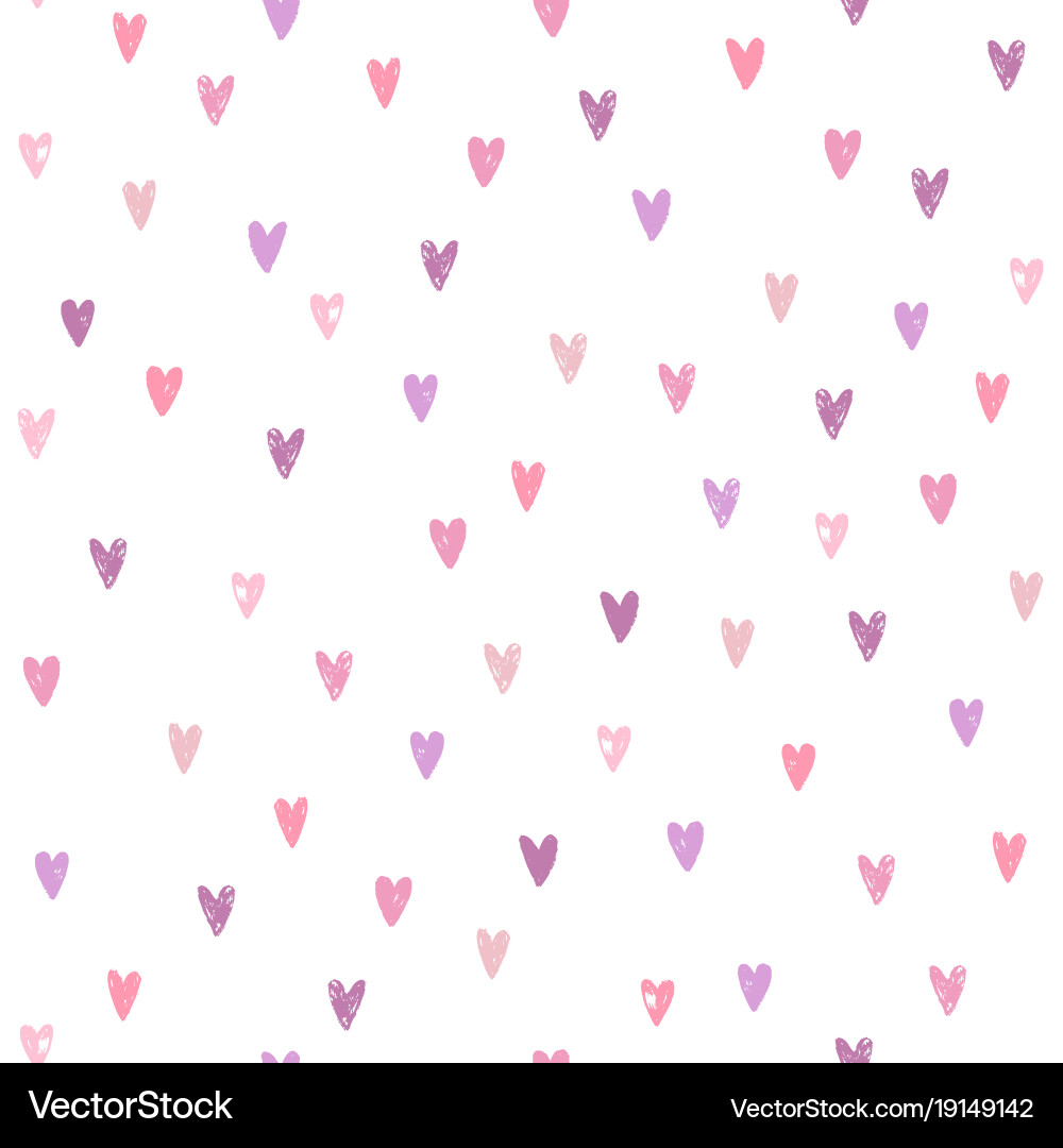 Cute hearts seamless pattern Royalty Free Vector Image