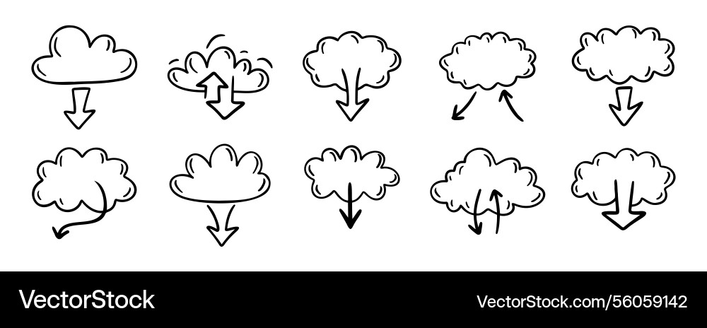 Data server cloud with arrow for internet database Data server cloud with arrow for internet database Vector Image