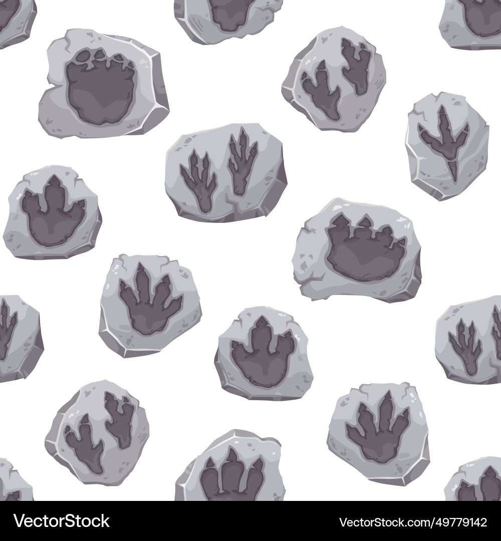 Dinosaur footprint fossils seamless pattern Dinosaur footprint fossils seamless pattern vector image