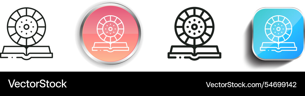 Horoscope icon thin linear regular and button Horoscope icon thin linear regular and button Vector Image