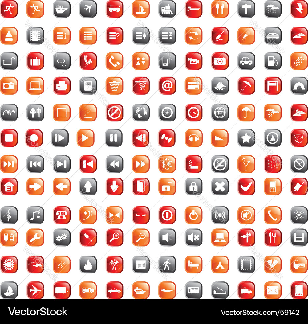 Icon Button Collection Vector Image