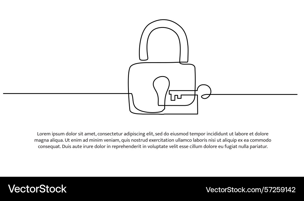 One line lock pad metaphor for problem solving One line lock pad metaphor for problem solving vector image