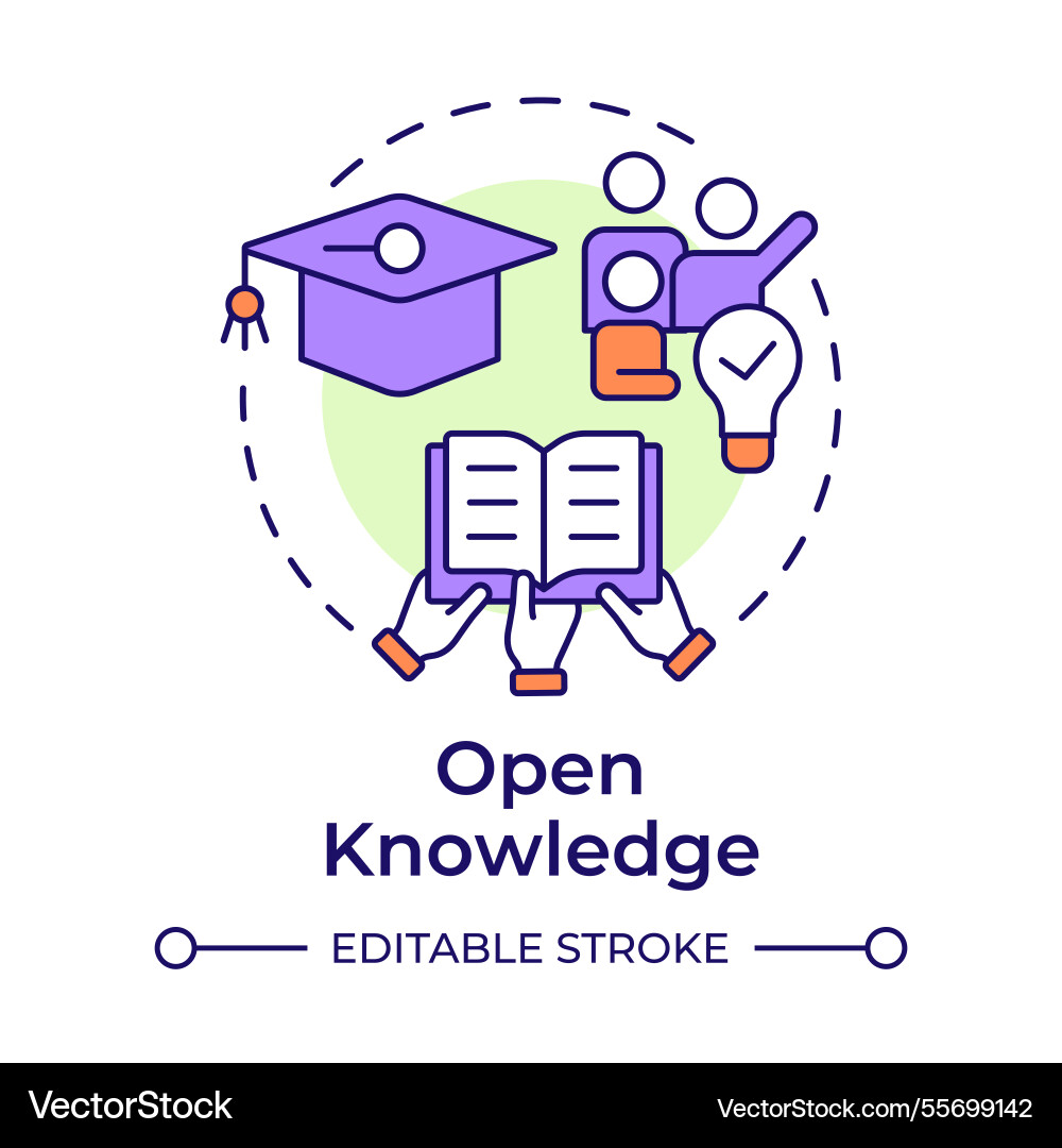 Open knowledge multi color concept icon Open knowledge multi color concept icon vector image