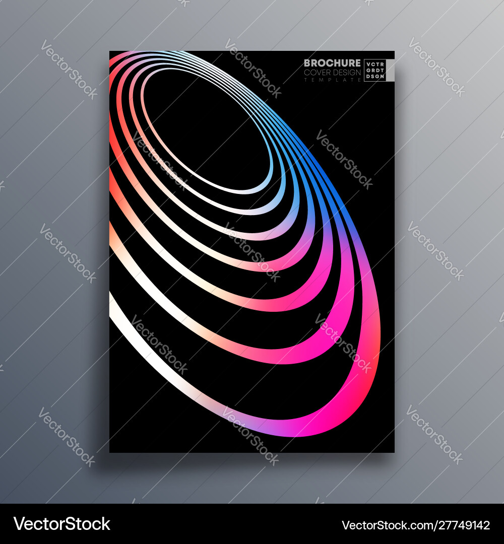 Poster with colorful gradient orbital lines Poster with colorful gradient orbital lines vector image