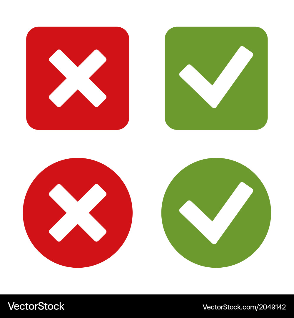 Rote und grüne Zeichensymbole Vektorbild