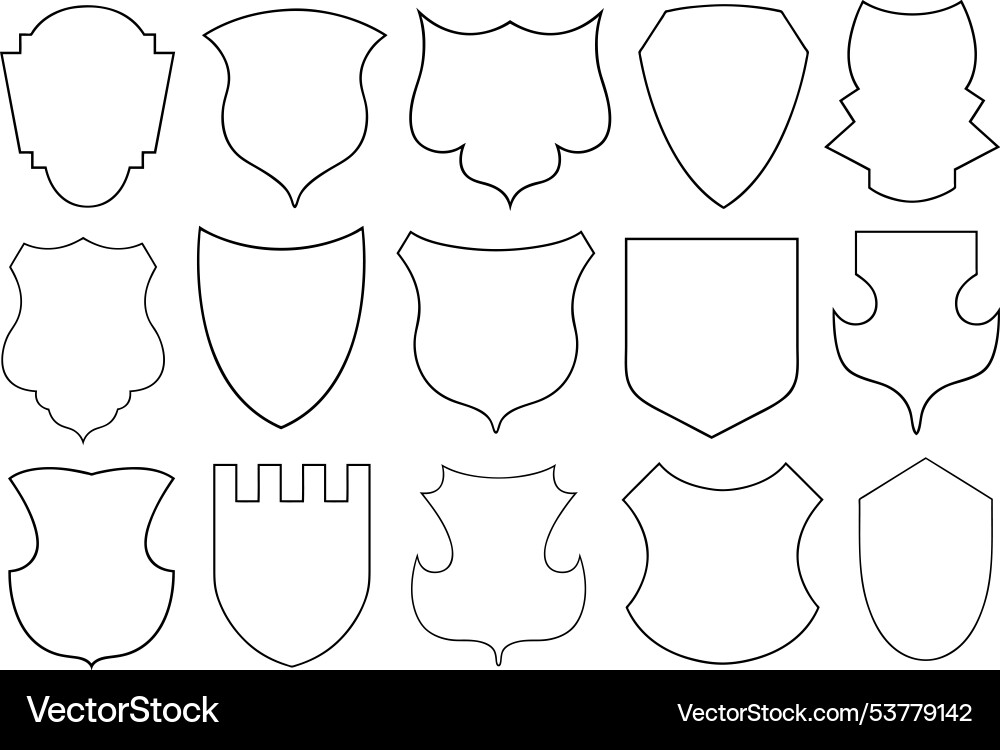 Set of different shields Set of different shields vector image
