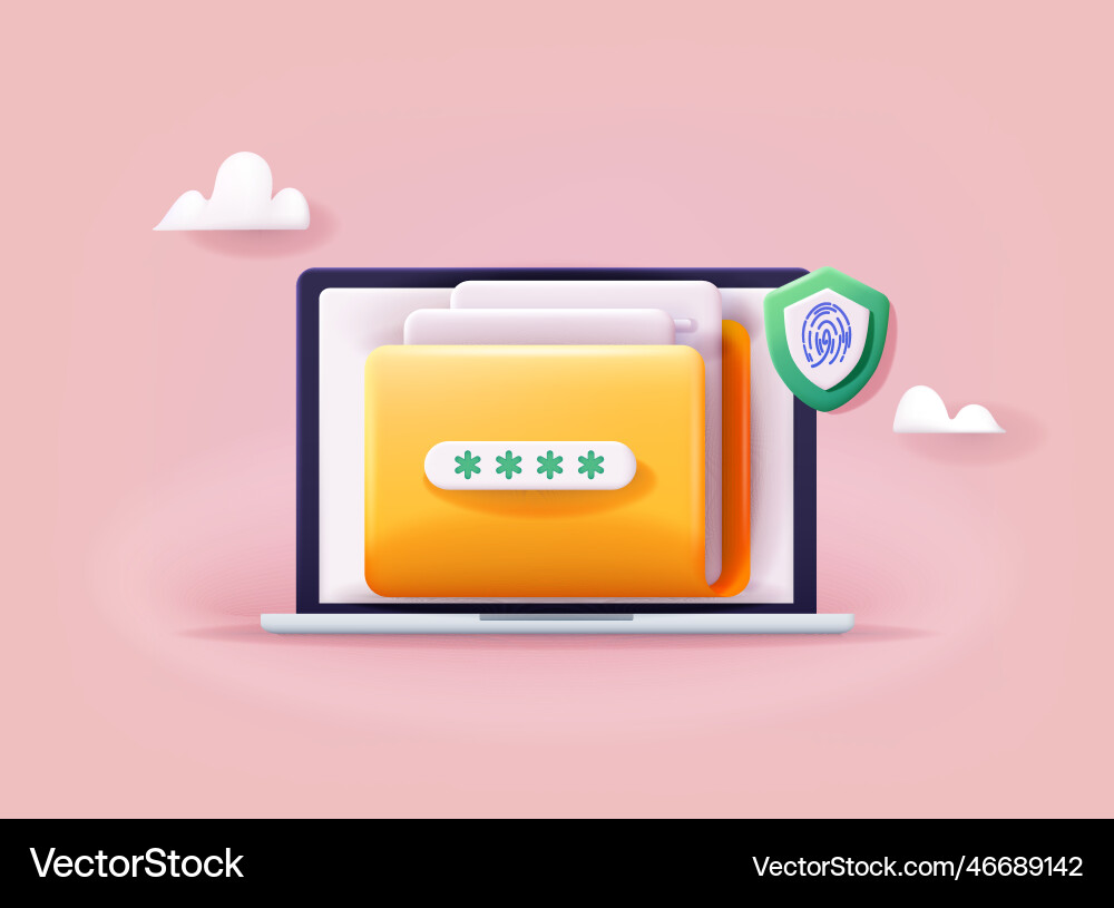 Sicherer Dateiordner mit Lock Icon vektorbild
