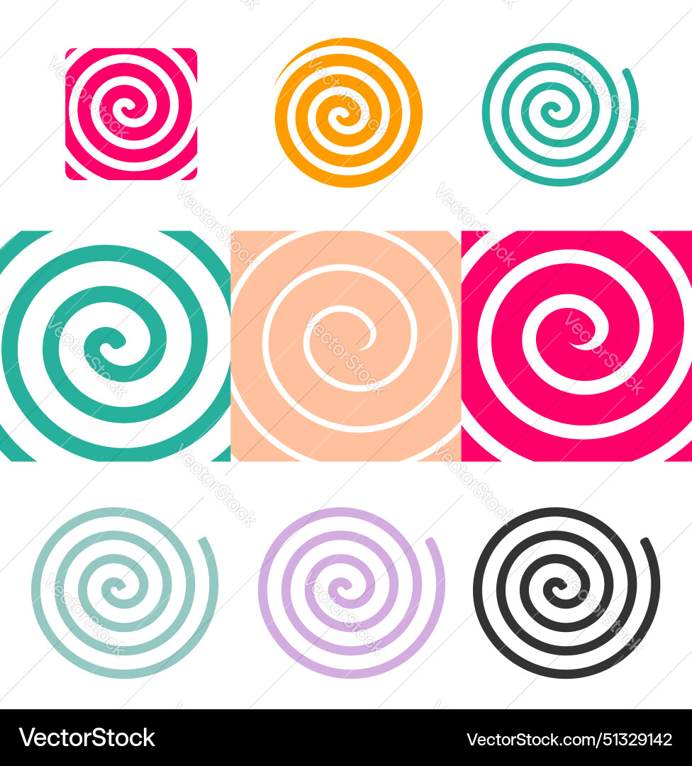 Spiralwirbel Form Design-Ikone gesetzt Grafik rot Spiralwirbel Form Design-Ikone gesetzt Grafik rot vektorbild