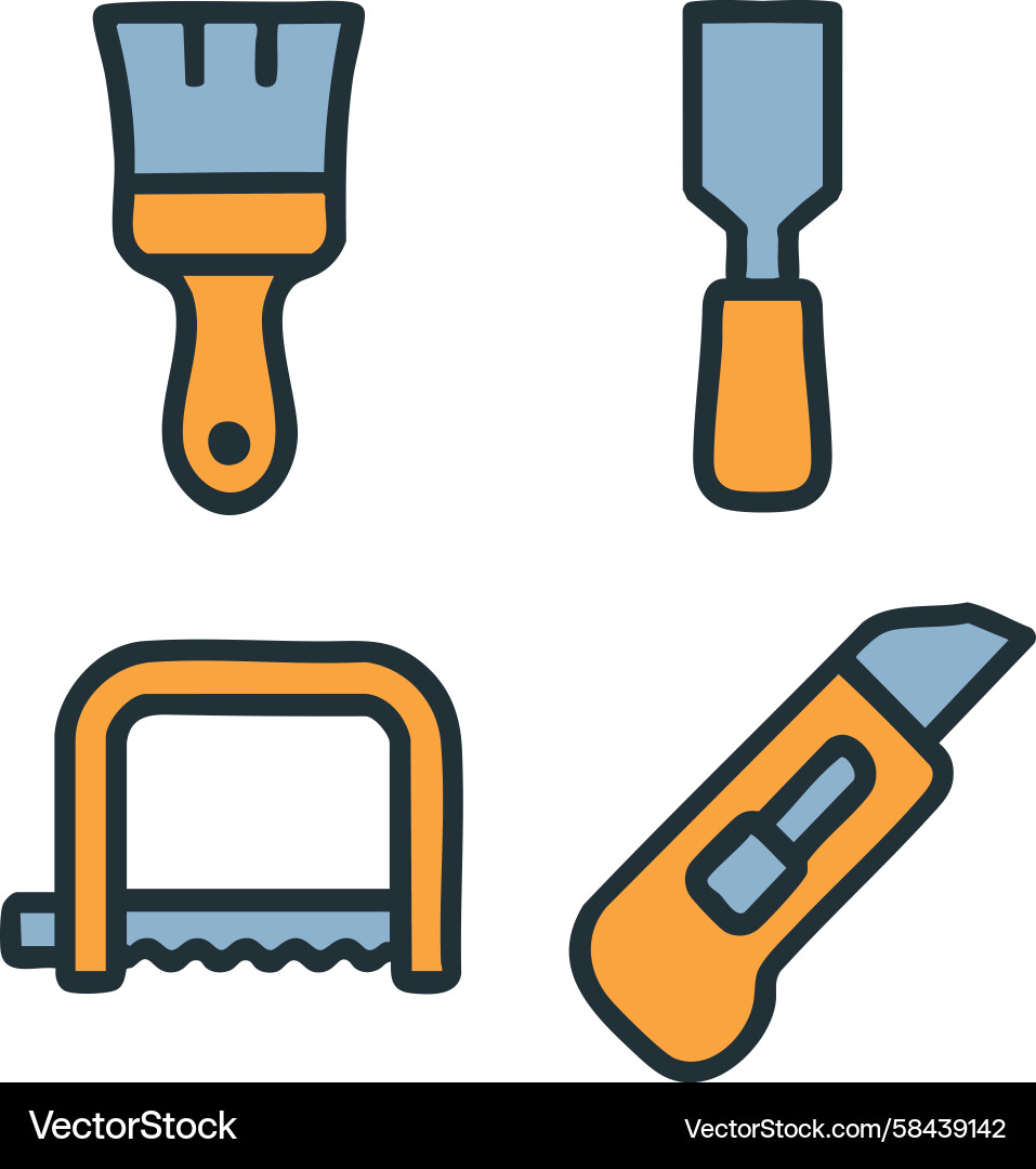 Tool Set Icon Collection Vector Image