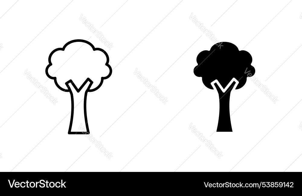 Tree icon set Vector Image