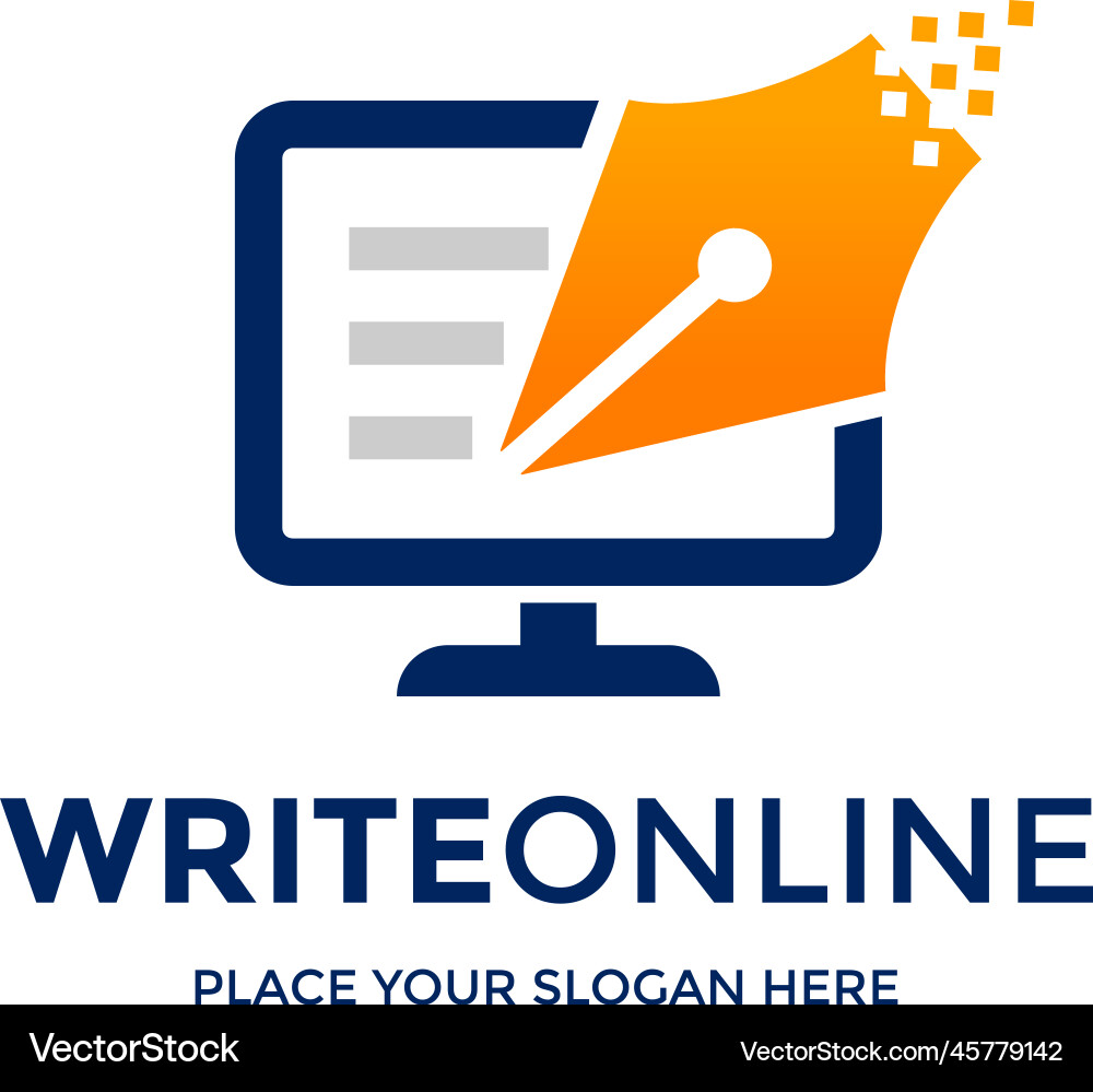 Writer online logo template this design use Writer online logo template this design use vector image