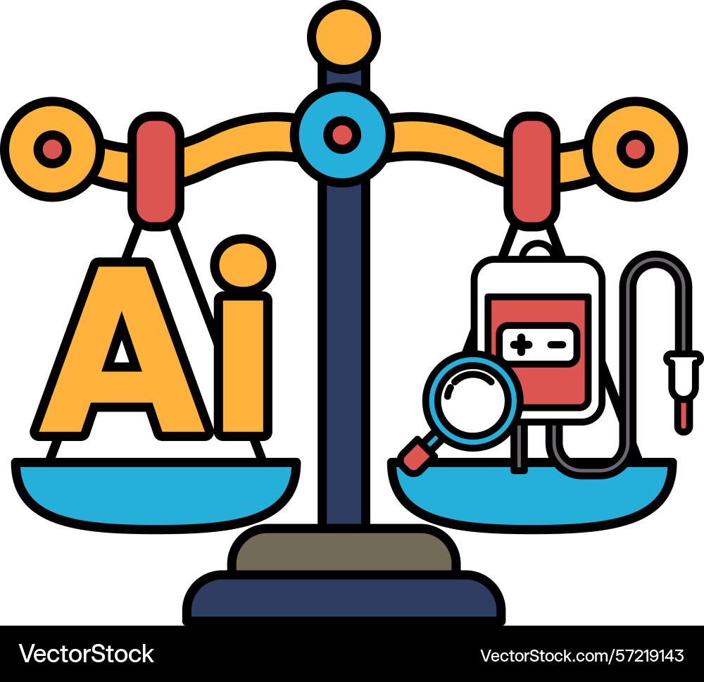 A scale with the letters ai on one side A scale with the letters ai on one side vector image