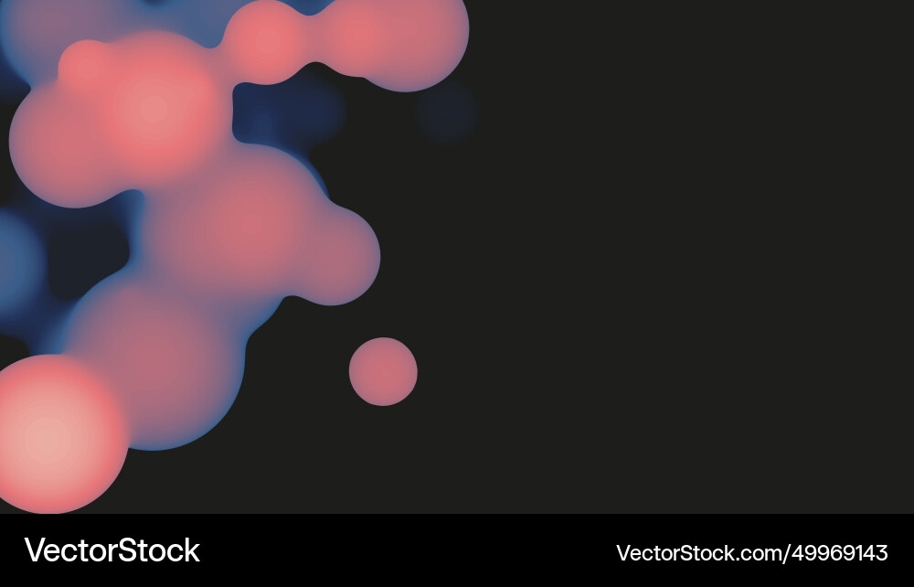 Abstract 3d fluid metaball shape with violet balls Abstract 3d fluid metaball shape with violet balls vector image