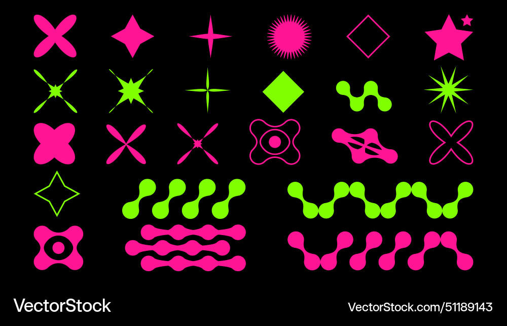 Abstract shapes in y2k style brutalist retro Abstract shapes in y2k style brutalist retro vector image