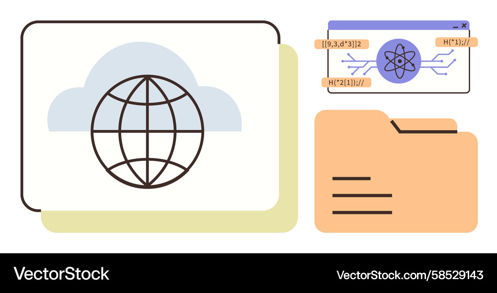 Cloud Storage Network Data Vector Image